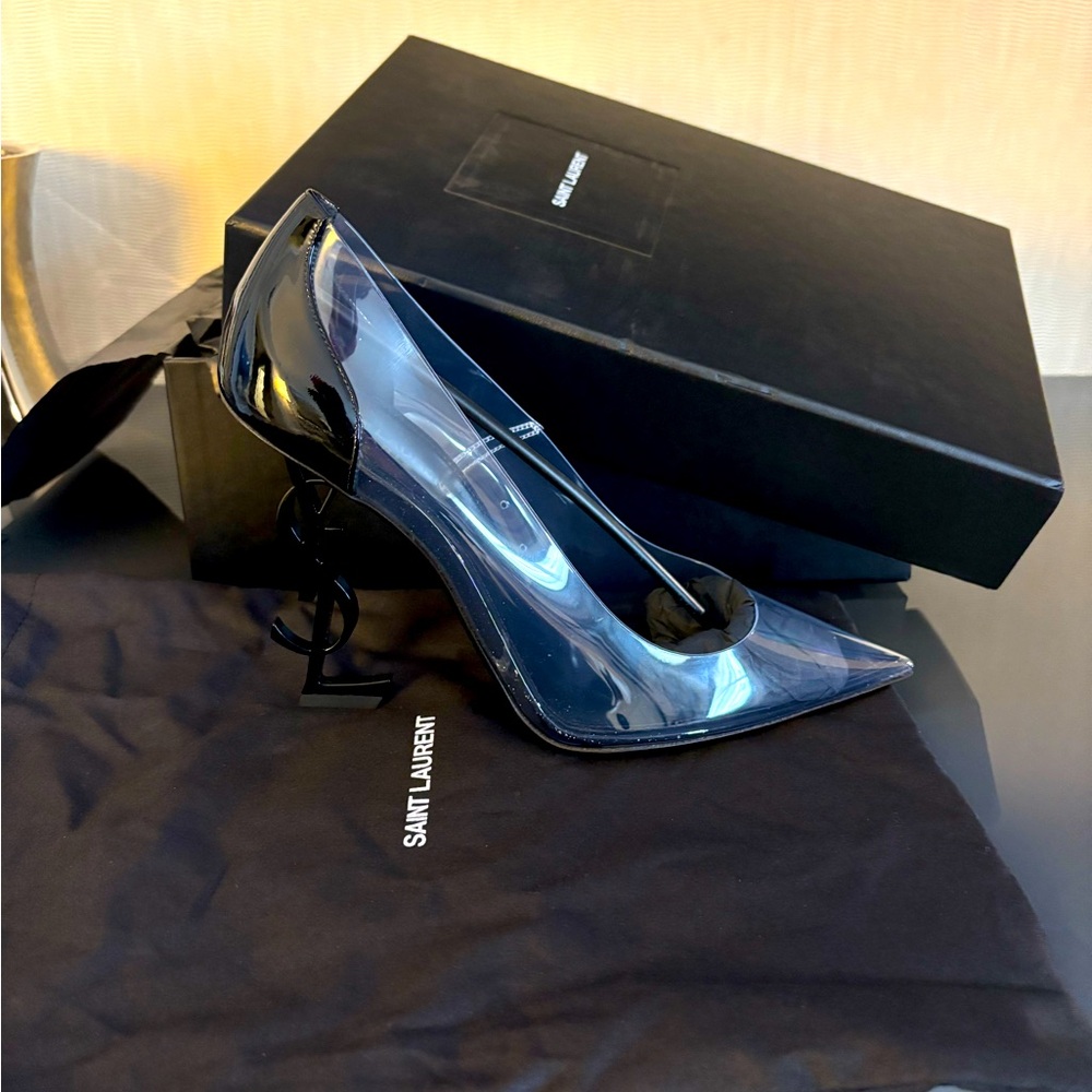 Saint Laurent black and clear pumps new with box